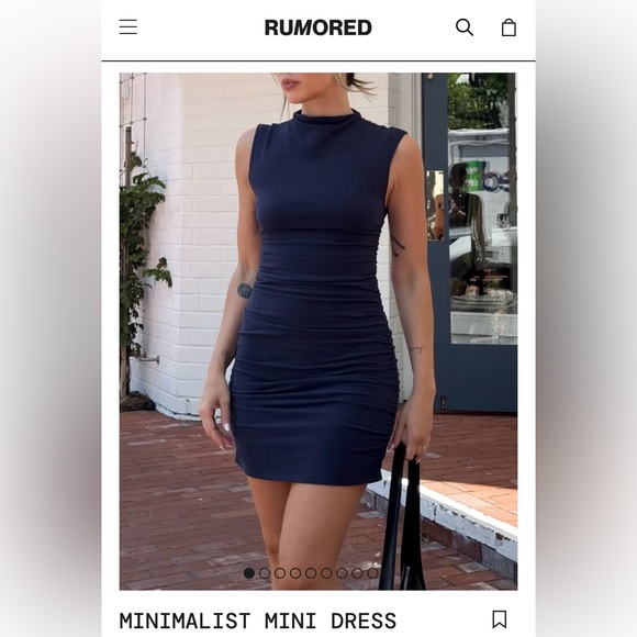 NWT Rumored Minimalist Mini Dress in Navy - Picture 3 of 7